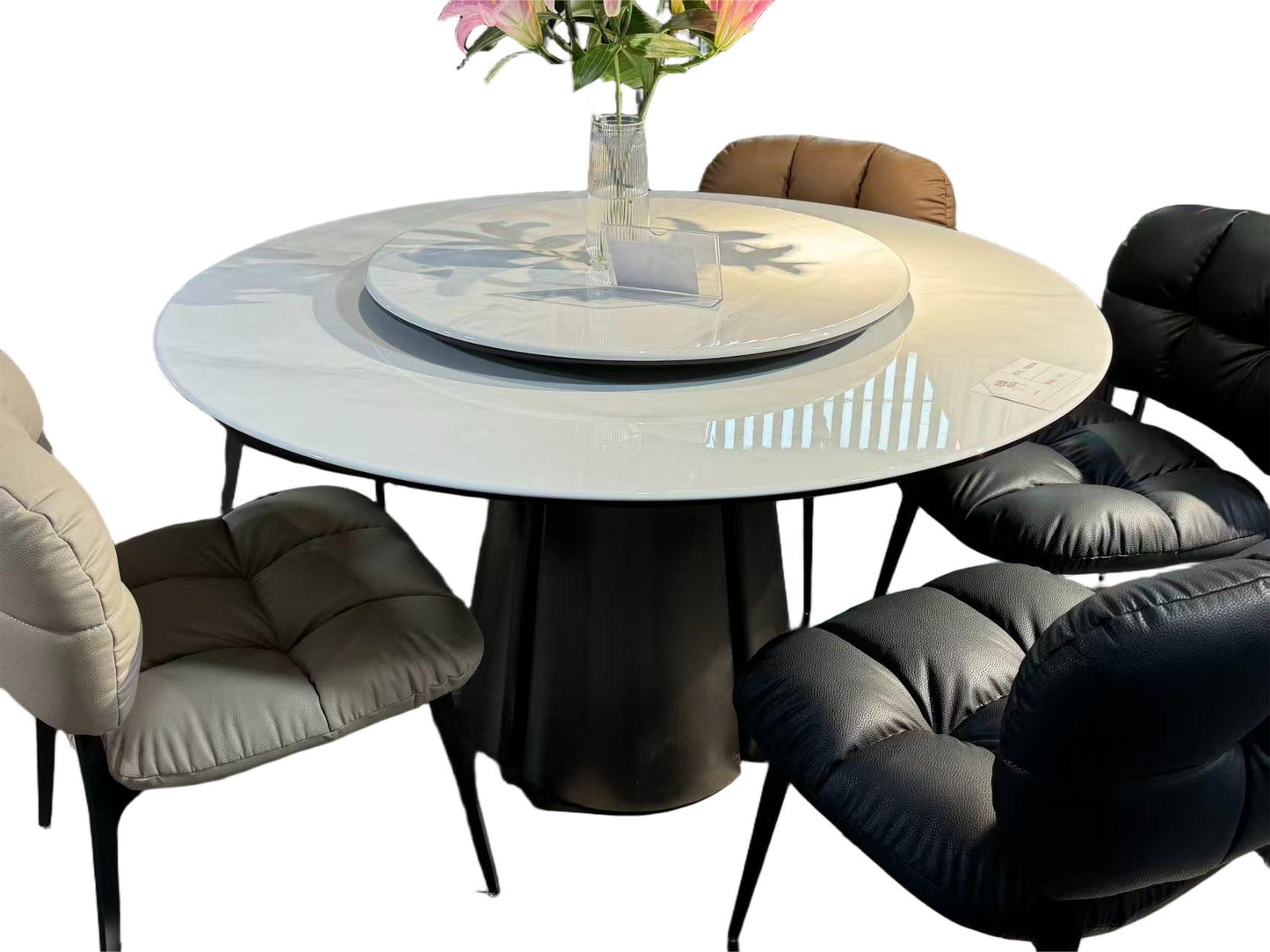 Orbita Round Sintered-Stone Dining Table